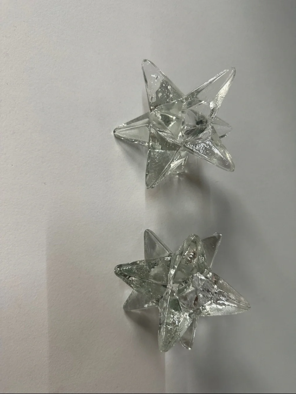 Pier 1 Clear Glass Star Candle Holders (Set of 2)